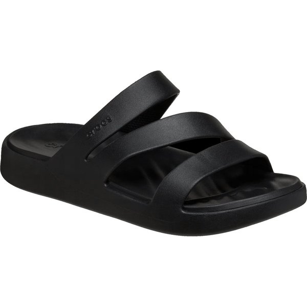 Crocs Sandale Getaway Strappy (leichtes, nahtlos, flexibel) schwarz Damen Badeschuh