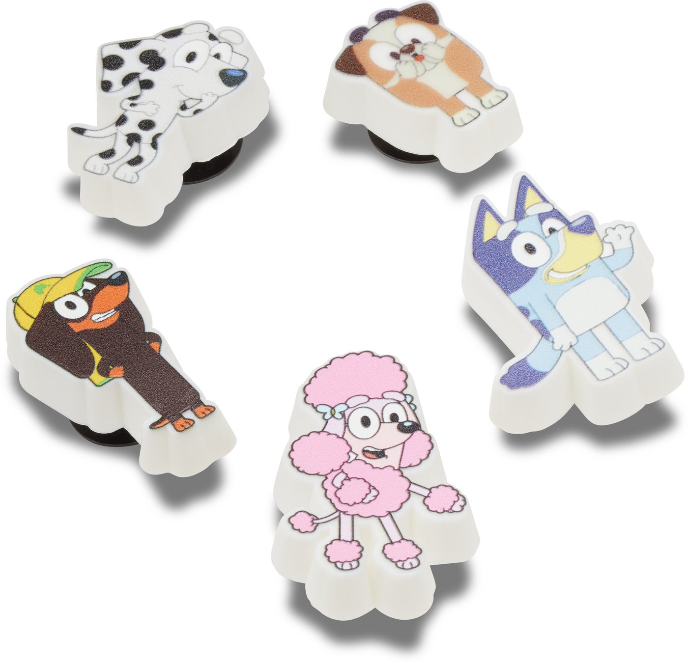 Crocs Schuhanstecker Jibbitz™ Bluey (Set, 5-tlg., Kein Spielzeug. Nicht für Kinder unter 3 Jahren geeignet), Bluey Motive zum Anstecken, Charm, Anstecker für Cr – Bild 2 von 4