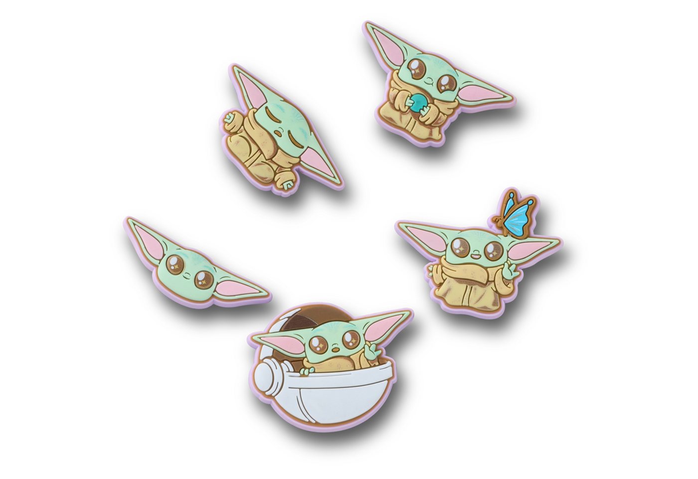 Crocs Schuhanstecker Jibbitz™ Star Wars Grogu (Set, 5-tlg., Kein Spielzeug. Nicht für Kinder unter 3 Jahren geeignet), Charm, Anstecker für Crocs Schuhe – Bild 3 von 3
