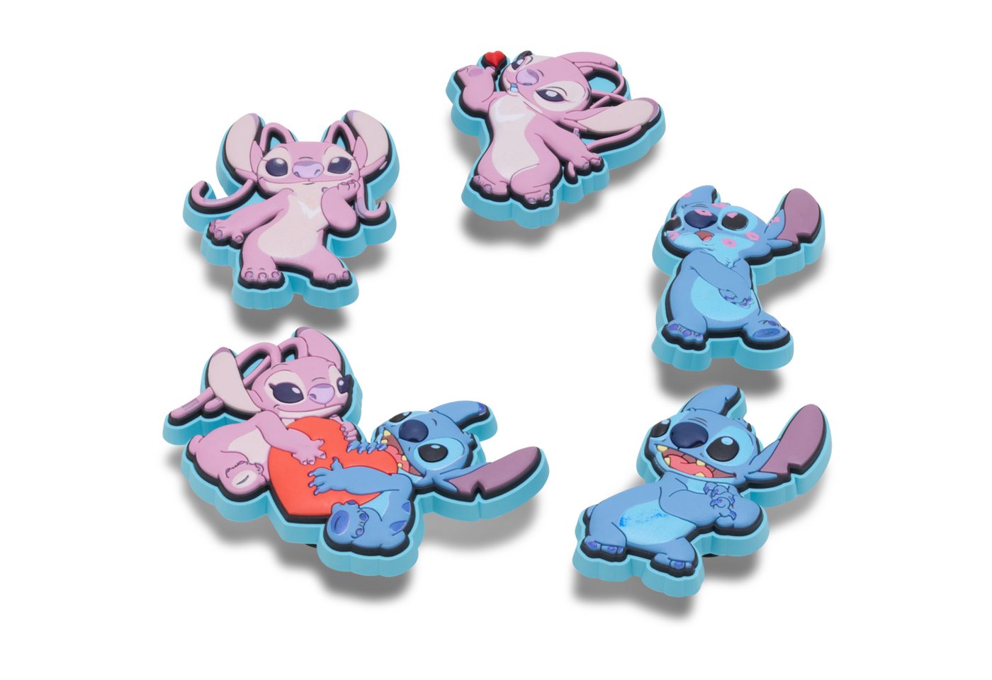 Crocs Schuhanstecker Jibbitz™ Stitch an Angel (Set, 5-tlg., Kein Spielzeug. Nicht für Kinder unter 3 Jahren geeignet), Charm, Anstecker, Accessoires für Crocs S – Bild 3 von 5