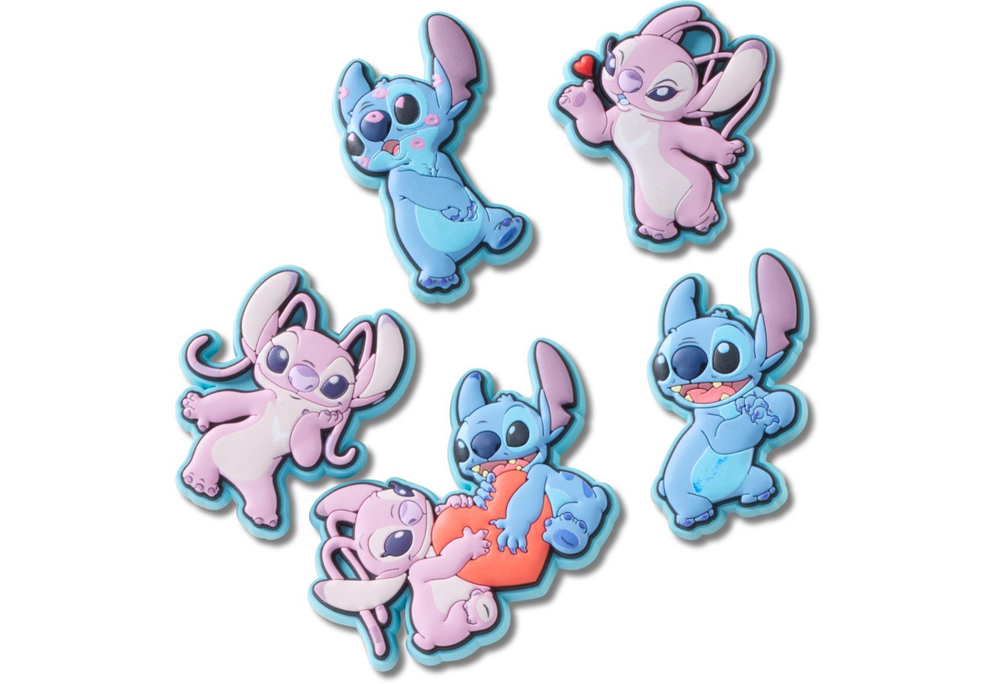 Crocs Schuhanstecker Jibbitz™ Stitch an Angel (Set, 5-tlg., Kein Spielzeug. Nicht für Kinder unter 3 Jahren geeignet), Charm, Anstecker, Accessoires für Crocs S – Bild 4 von 5