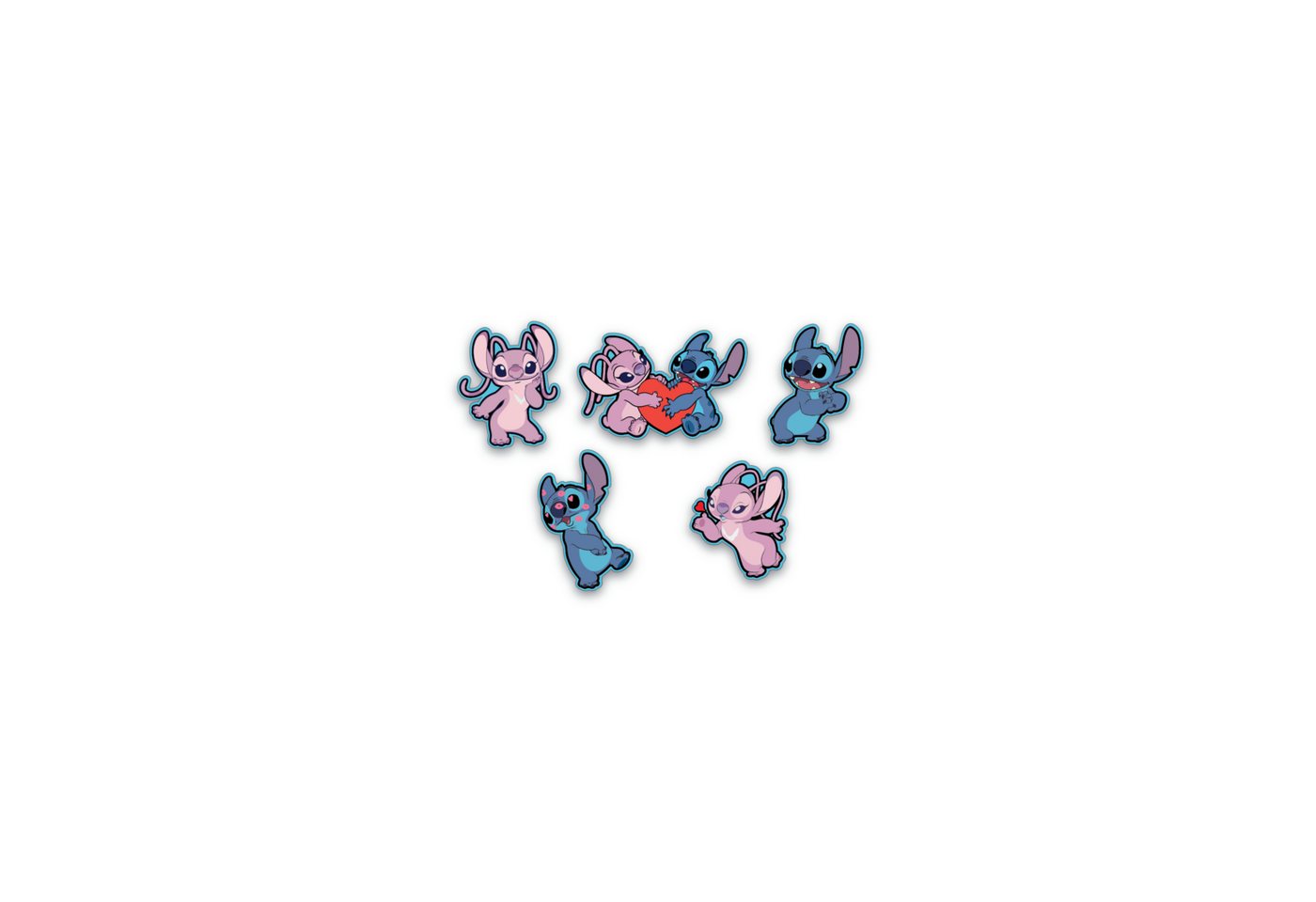 Crocs Schuhanstecker Jibbitz™ Stitch an Angel (Set, 5-tlg., Kein Spielzeug. Nicht für Kinder unter 3 Jahren geeignet), Charm, Anstecker, Accessoires für Crocs S – Bild 5 von 5