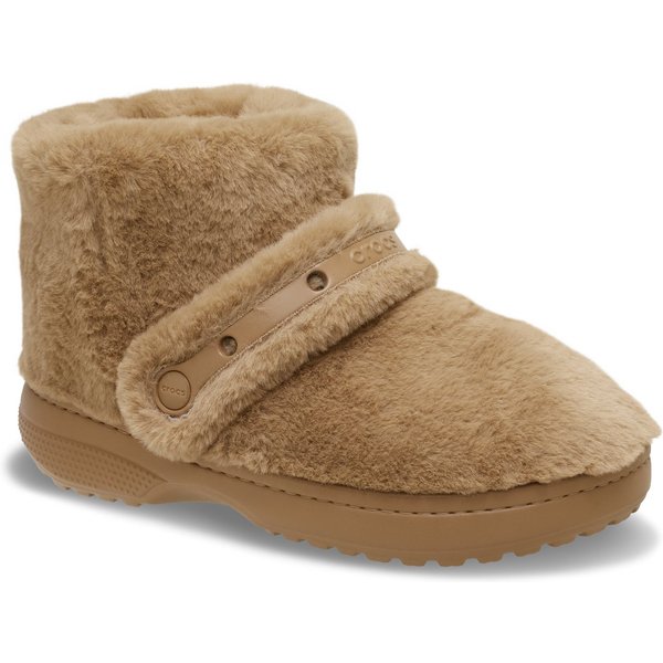 Crocs Unfurgettable Boot Winterboots Schlupfboots, Hausschuh mit Klettriemchen, Warmfutter
