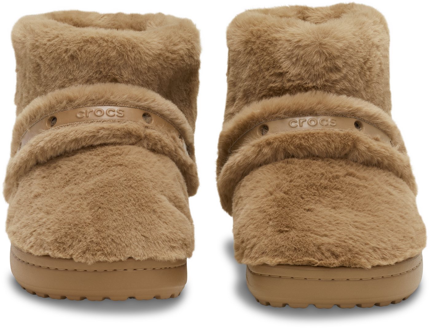 Crocs Unfurgettable Boot Winterboots Schlupfboots, Hausschuh mit Klettriemchen, Warmfutter – Bild 2 von 4