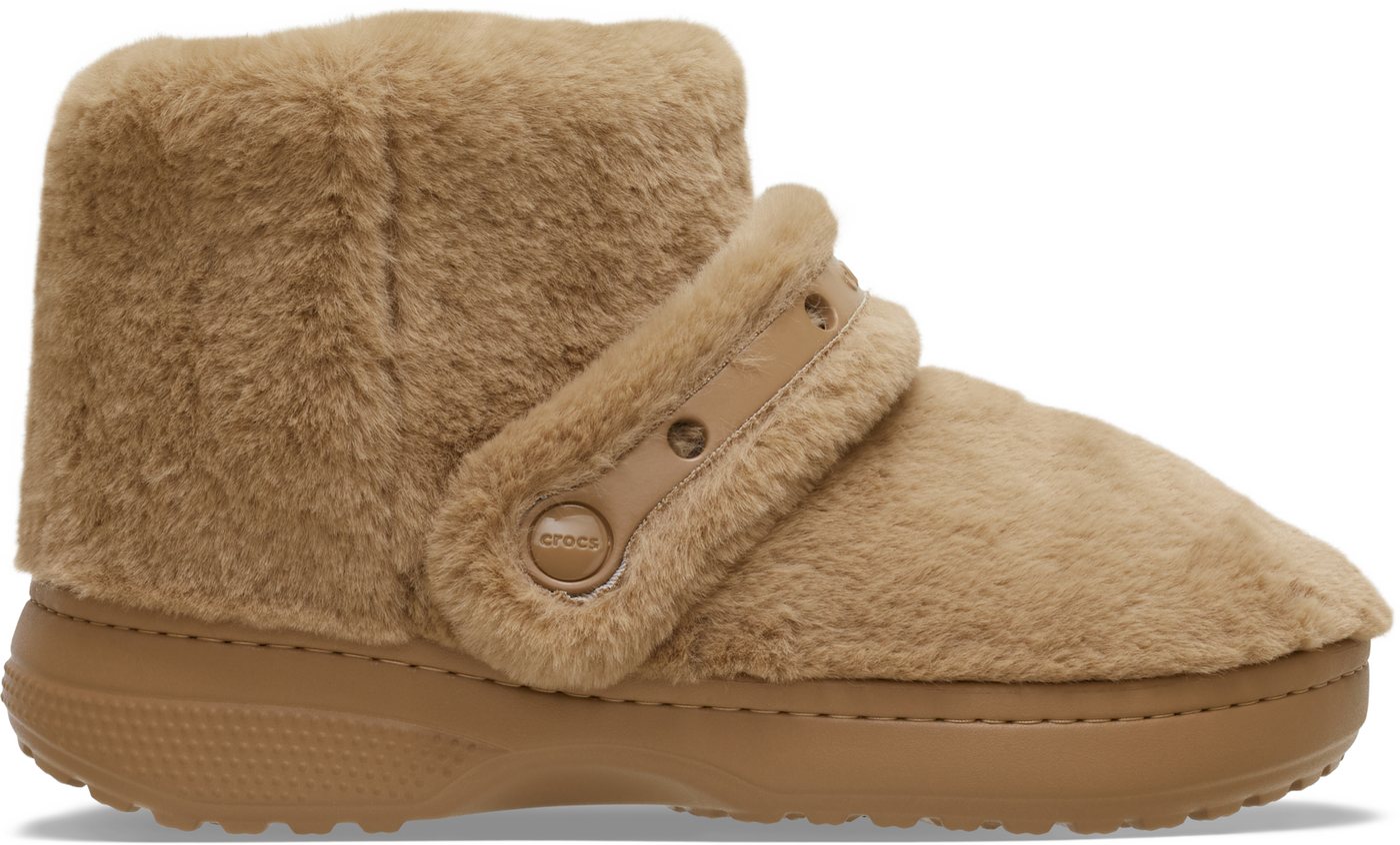 Crocs Unfurgettable Boot Winterboots Schlupfboots, Hausschuh mit Klettriemchen, Warmfutter – Bild 4 von 4
