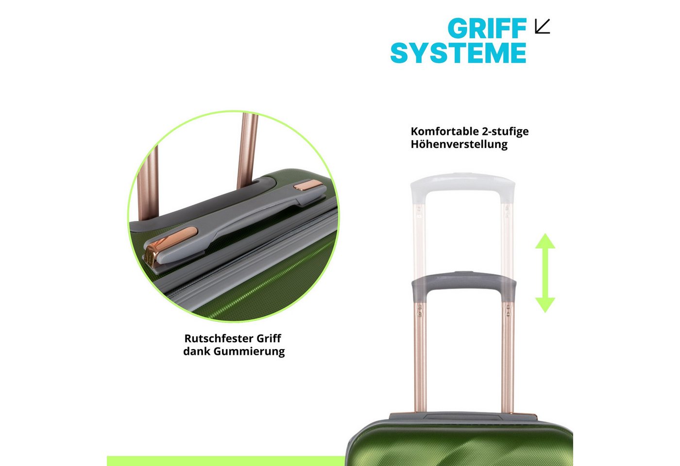 Crosstravel Koffer Einzelkoffer Amy S / M / L, 4 Rollen, Robuste Hartschale mit TSA-Schloss und Wasserabweisender Oberfläche – Bild 3 von 5