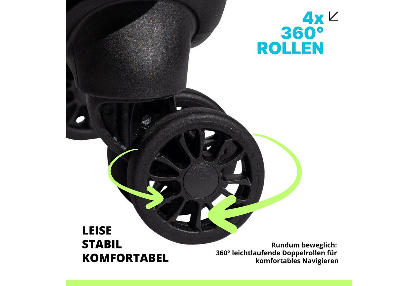 Crosstravel Trolleyset Monterey, 4 Rollen, (3 tlg., Weichgepäck Trolley Set), Volumenerweiterung bei Größe M+L – Bild 4 von 5
