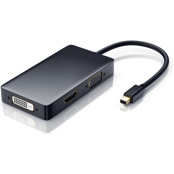 CSL 4k 3in1 Displayport 1.2 Adapter, Konverter Kabel 3840x2160 UHD 2160p Audio- & Video-Adapter Mini DisplayPort zu VGA, DVI, HDMI, 15 cm, Mini DP kompatibel mi