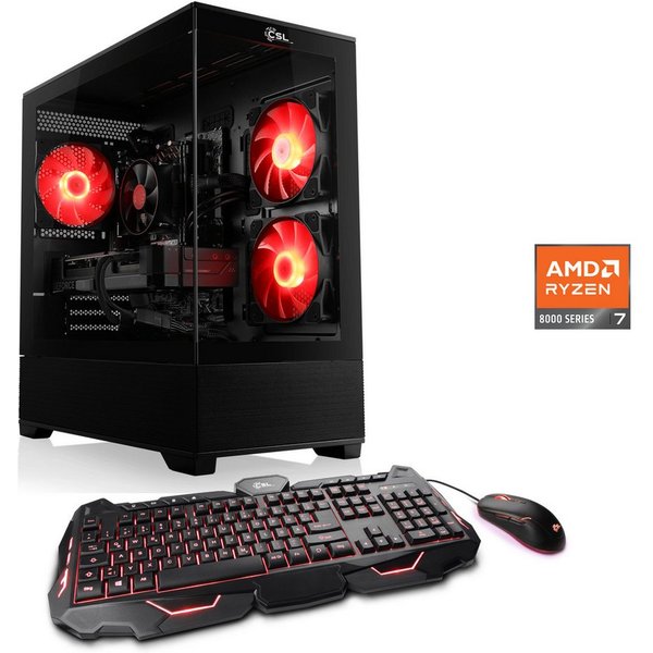 CSL AeroVision V24319 Gaming-PC (AMD Ryzen 7 8700F, GeForce RTX 5070, 32 GB RAM, 1000 GB SSD, Luftkühlung)