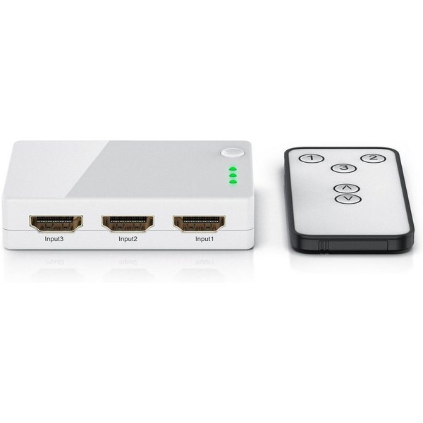CSL Audio / Video Matrix-Switch 3-Port HDMI Switch mit Fernbedienung Full HD, 3-Port HDMI Verteiler mit Verstärker, 3D, Full HD, inkl. Fernbedienung