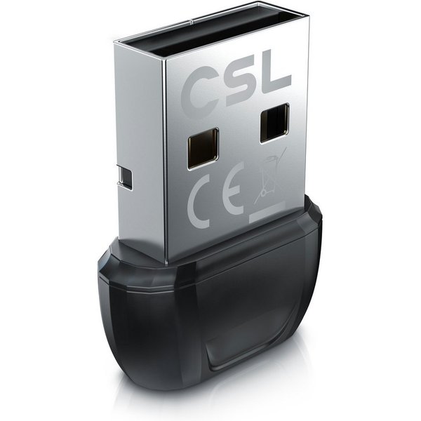 CSL BT USB Stick Nano, BT5.3 Adapter / Dongle, Empfänger & Sender Bluetooth-Adapter USB zu USB Typ A, Plug&Play, Auto-Reconnect, bis 20 m, bis 7 Geräte, 3 Mbit/