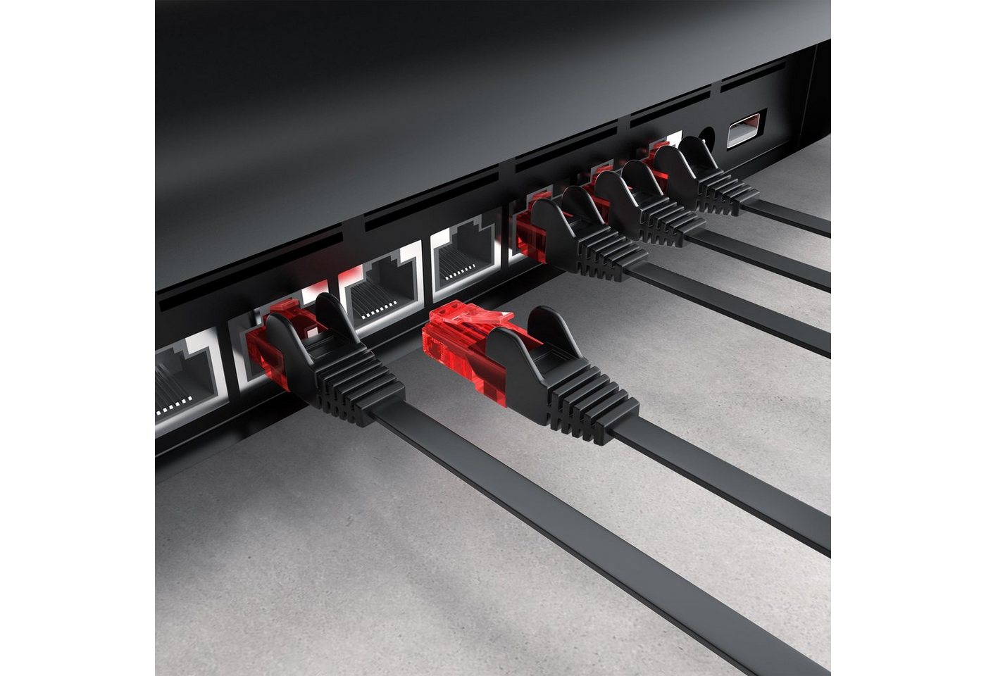 CSL CAT 6 Flachband Netzwerkkabel Gigabit 1000Mbit/s Patchkabel flach 30m LAN-Kabel, CAT.6, RJ-45 (Ethernet) (3000 cm), für Router, Modem, Switch, PC, ideal für – Bild 2 von 5