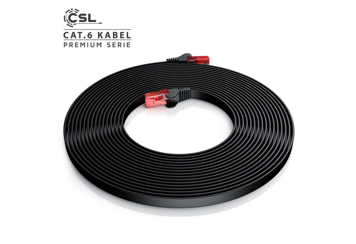 CSL CAT 6 Flachband Netzwerkkabel Gigabit 1000Mbit/s Patchkabel flach 30m LAN-Kabel, CAT.6, RJ-45 (Ethernet) (3000 cm), für Router, Modem, Switch, PC, ideal für – Bild 5 von 5