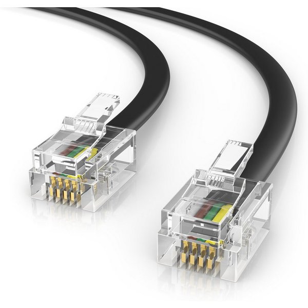 CSL Flachkabel RJ11 zu RJ 11, Router zu Telefon, Fax, Anrufbeantworter 2m Telefonkabel, RJ-11, RJ-11 (200 cm), Modularkabel, Telefonanschlusskabel, Modem, DSL, 