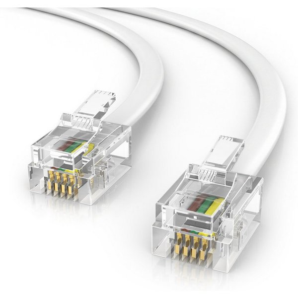 CSL Flachkabel RJ11 zu RJ 11, Router zu Telefon Fax Anrufbeantworter 1 m Telefonkabel, RJ-11, RJ-11 (100 cm), Modularkabel, Telefonanschlusskabel, Modem, DSL, V