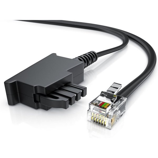 CSL Flachkabel TAE-F Telefondose zu Telefon Fax Anrufbeantworter, flach 1m Telefonkabel, TAE-F, RJ-11 (100 cm), für Router, Fritzbox und Telefondose, für DSL un