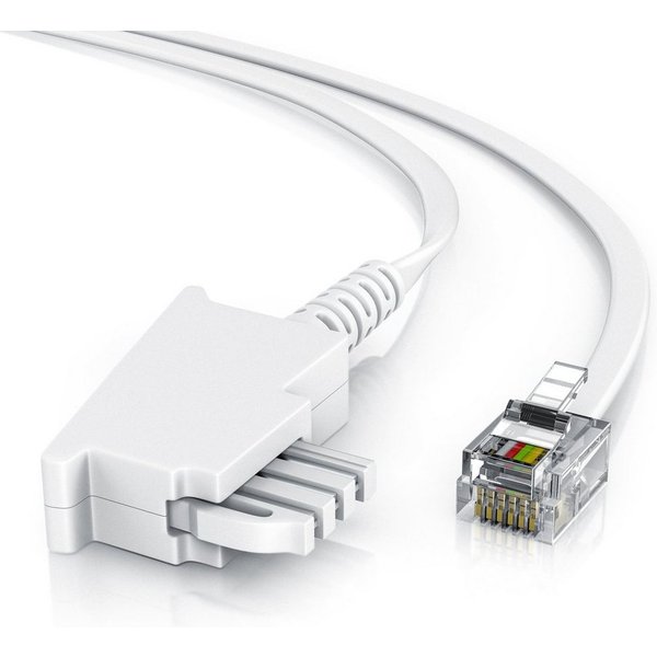 CSL Flachkabel TAEF Telefondose zu Telefon Fax Anrufbeantworter flach 0,5m Telefonkabel, TAE-F, RJ-11 (50 cm), für Router, Fritzbox und Telefondose, für DSL und