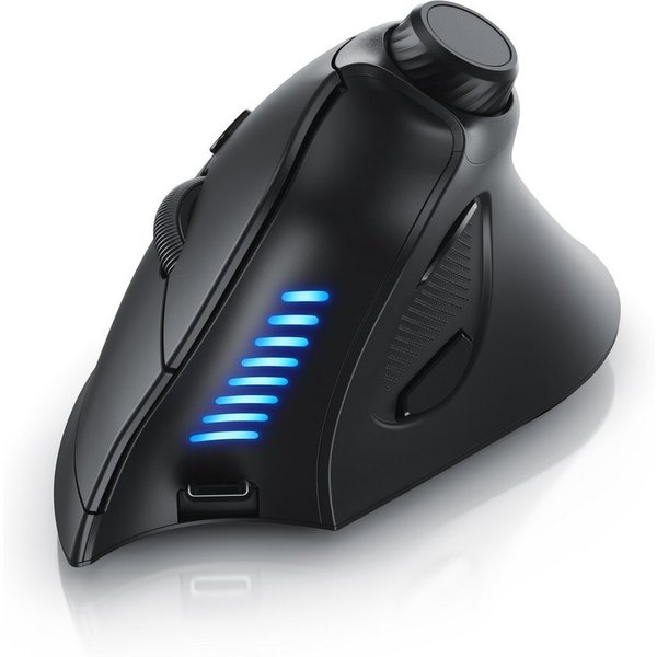 CSL kabellose Vertikalmaus, Wireless 2,4 GHz Funk & Bluetooth 4.0 ergonomische Maus (Bluetooth, Funk, 1600 dpi, ergonomisches Design, gegen Mausarm Tennisarm, M