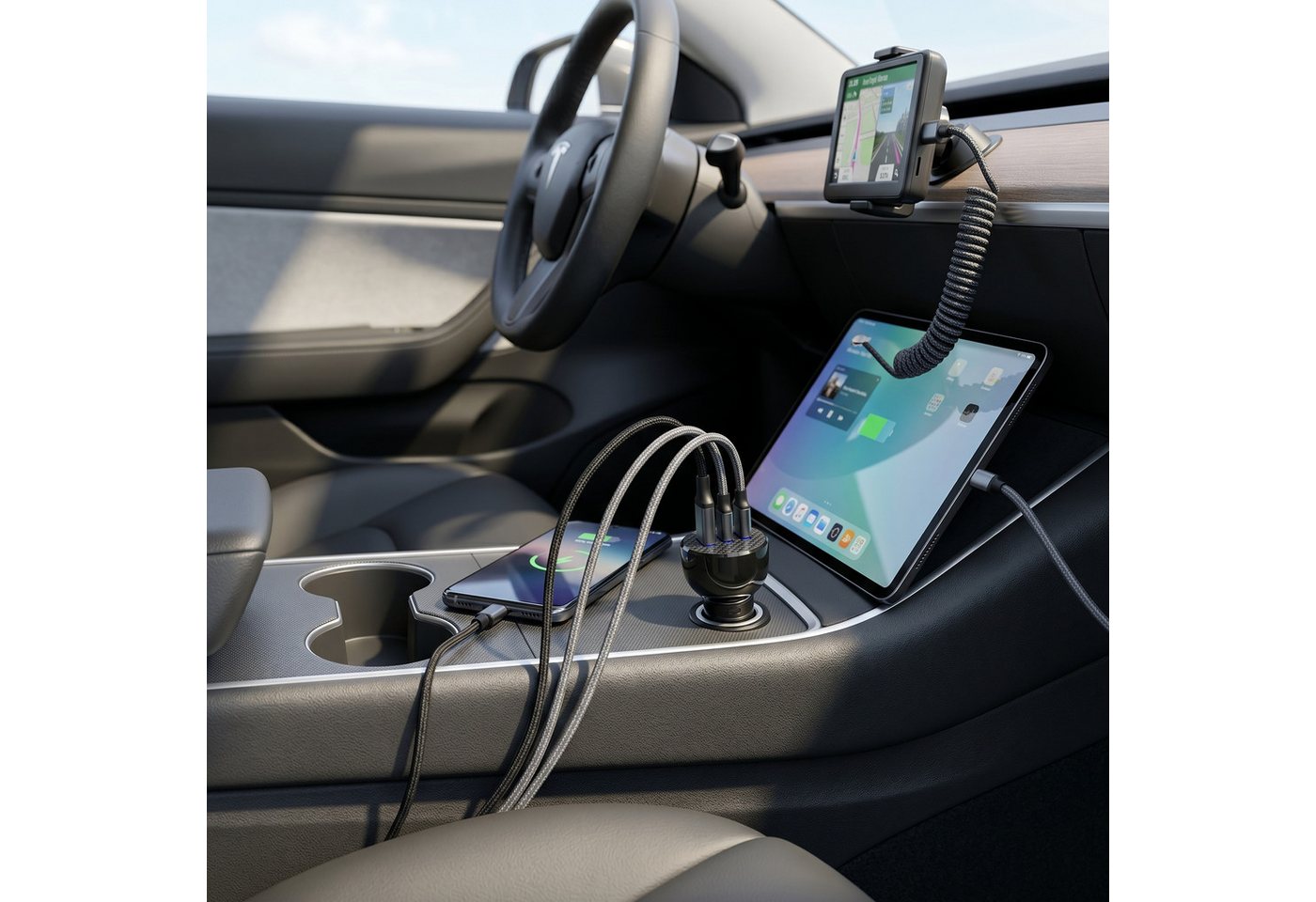 CSL KFZ Ladegerät Auto Ladegerät USB A & C, Schnellladegerät 40 Watt KFZ-Netzteil (USB-C & USB-A, Zigarettenanzünder, Power Delivery & Quick Charge) – Bild 2 von 3