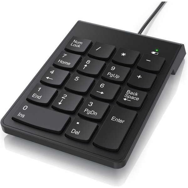 CSL Numpad, Keypad inkl. Mulitmediatasten, USB, Nummerntastenfeld Wireless-Tastatur (Nummernblock Zusatztastatur, 10 Multimedia Keys, 18 Tasten, Laptop, PC)