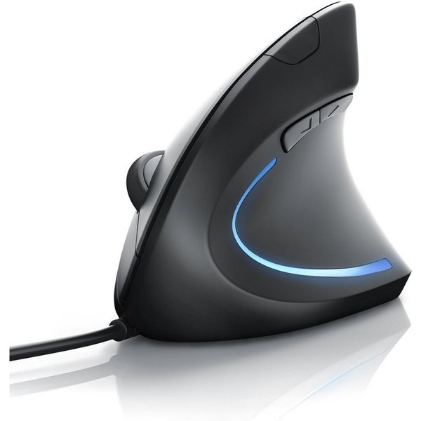 CSL optische vertikale Mouse, Vorbeugung gegen Mausarm/Tennisarm (RSI) ergonomische Maus (kabelgebunden, 1600 dpi, vertikale Ausführung, ergonomisches Design, a