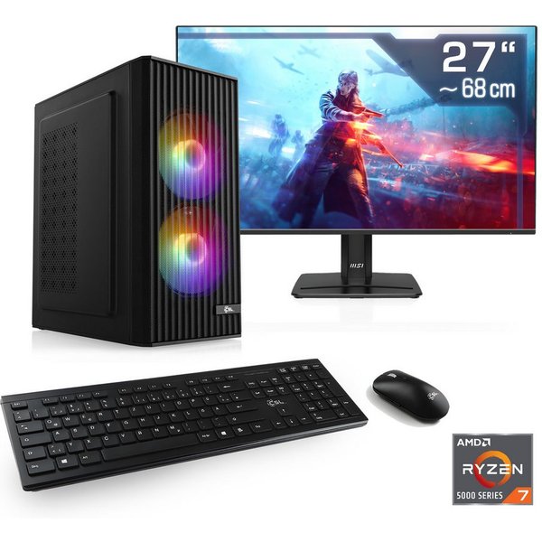 CSL Spectrum V25275W PC-Komplettsystem (27", AMD Ryzen 7 5700X, GeForce RTX 3050, 32 GB RAM, 1000 GB SSD)
