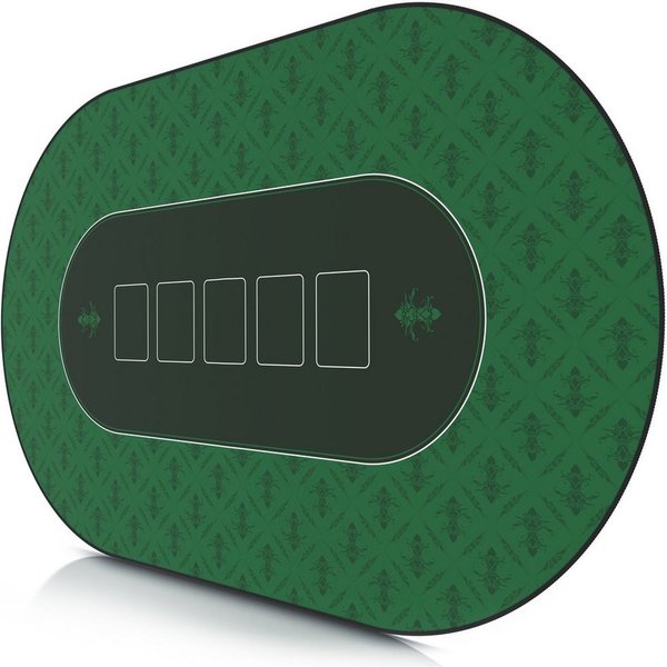 CSL Spieltisch XXL Pokermatte 100x60cm, ovale Poker Tischauflage, Pokertisch Auflage, für Poker-Abende mit Freunden, weiche Spieloberfläche