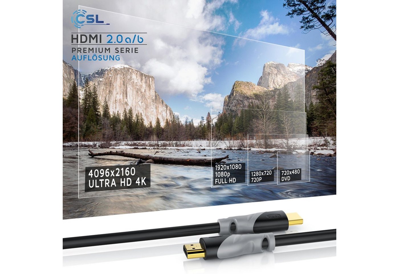 CSL Ultra High Speed HDMI 2.1 Kabel, 16K, 48 Gbit/s, eARC, VRR - 4m HDMI-Kabel, 2.1, HDMI Typ A (400 cm), 8K @ 60 Hz, 4K @ 120 Hz, HDR10+, abwärtskompatibel zu  – Bild 4 von 5