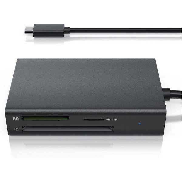 CSL USB-C Kartenlesegerät inkl. USB Kabel 3 in 1 Kartenleser mit USB 3.2 USB-Adapter USB-C, Speicherkartenleser für SD, SDHC, SDXC, MicroSD, MicroSDHC, Micro SD