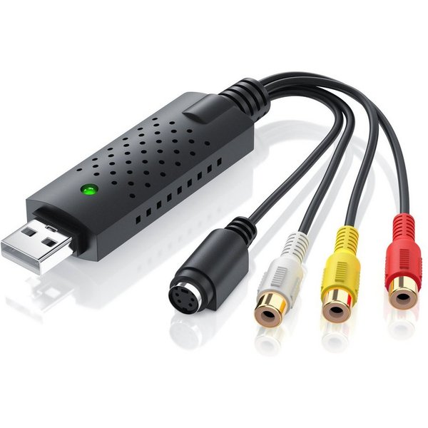 CSL USB Videograbber, Audio Video Konverter, PAL NTSC, VHS zu DVD Audio- & Video-Adapter Composite CVBS, USB Typ A, Cinch, S-Video zu S-Video Buchse (Mini-DIN 4