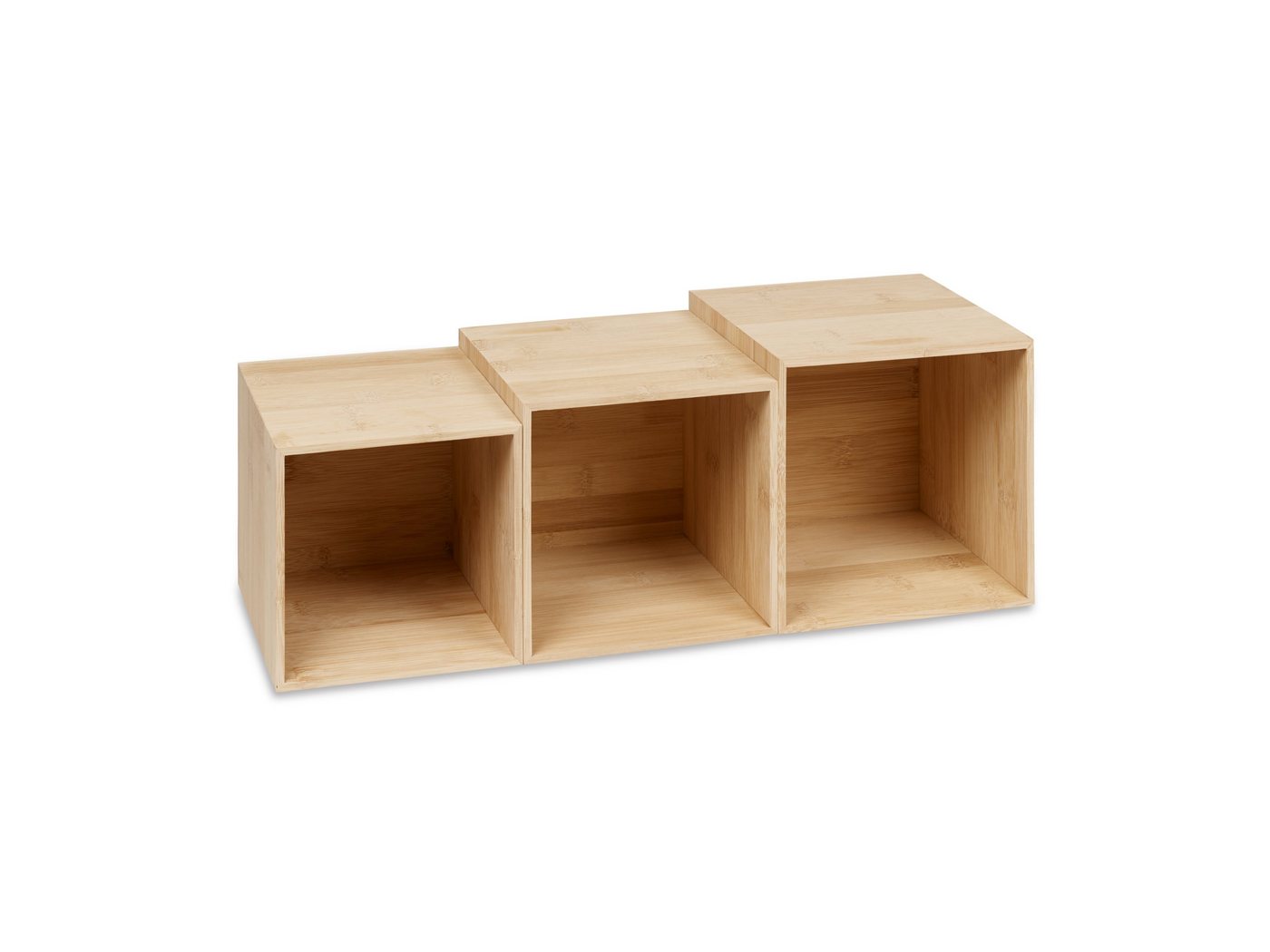 Cubix Aufbewahrungsbox CD-Boxen-Set bambus, 3 CD-Aufbewahrungs-Boxen Holz für 40 CDs. – Bild 2 von 5