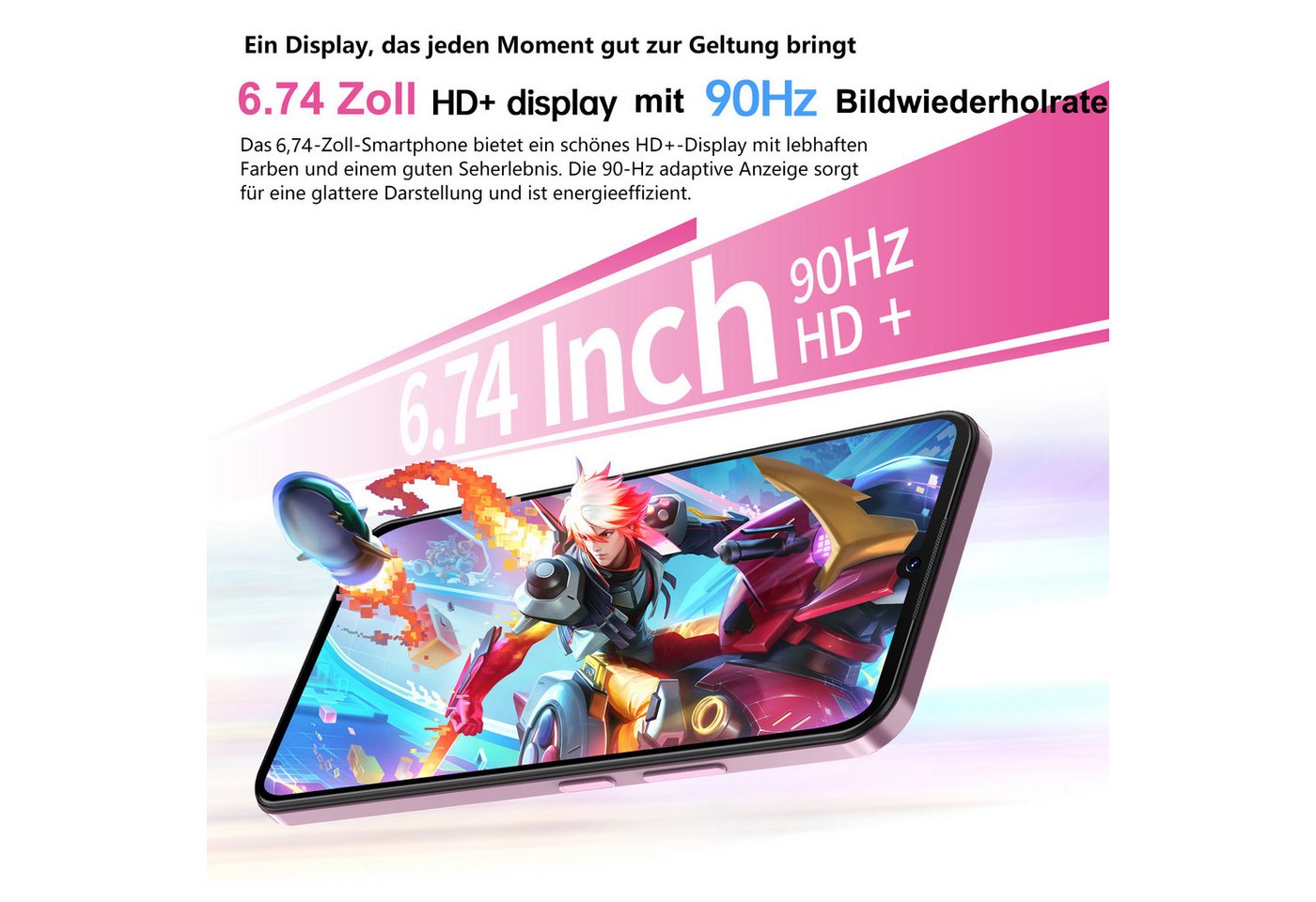 Cubot A30 6GB RAM + 128GB ROM, Android 14 Smartphone (17,14 cm/6.74 Zoll, 128 GB Speicherplatz, 48 MP Kamera, 5000mAh, 48MP+16MP, Dual SIM/ OTG/ GPS/ Face ID) – Bild 2 von 5