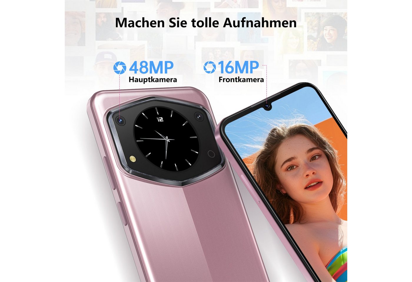 Cubot A30 6GB RAM + 128GB ROM, Android 14 Smartphone (17,14 cm/6.74 Zoll, 128 GB Speicherplatz, 48 MP Kamera, 5000mAh, 48MP+16MP, Dual SIM/ OTG/ GPS/ Face ID) – Bild 5 von 5