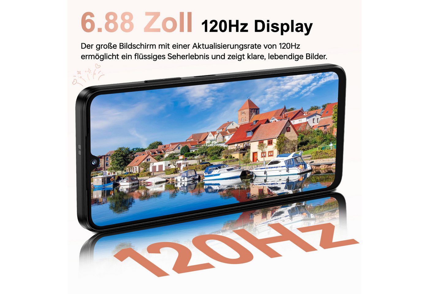 Cubot A40 12+256GB Android 15 Smartphone (17,47 cm/6.88 Zoll, 256 GB Speicherplatz, 48 MP Kamera, 5100mAh, 6.88" HD+ 120Hz, NFC, Face ID, OTG, GPS) – Bild 2 von 5