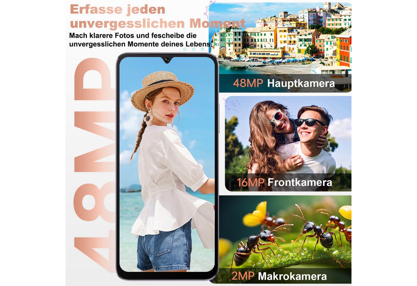 Cubot A40 12+256GB Android 15 Smartphone (17,47 cm/6.88 Zoll, 256 GB Speicherplatz, 48 MP Kamera, 5100mAh, 6.88" HD+ 120Hz, NFC, Face ID, OTG, GPS) – Bild 5 von 5