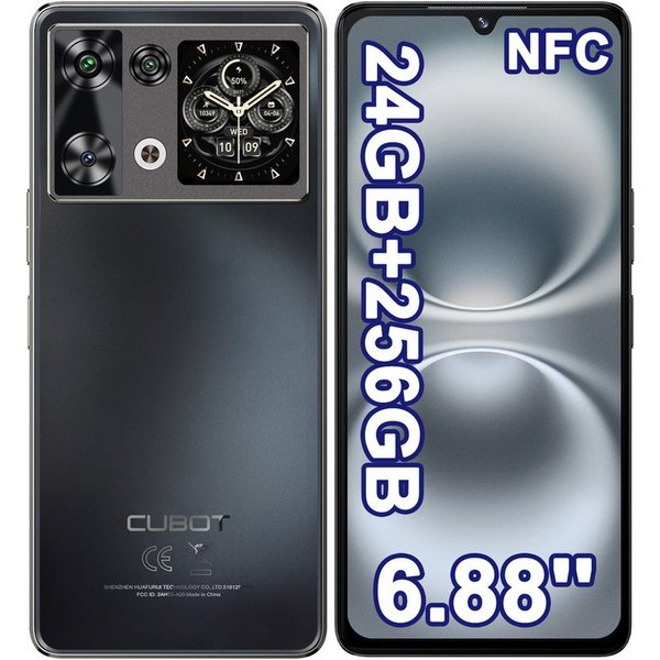 Cubot P90 Android 15 Smartphone (17,46 cm/6.88 Zoll, 256 GB Speicherplatz, 64 MP Kamera, 5100mAh, 24(12+12)GB+256GB /1TB, 6.88" HD+ 120Hz, NFC, GPS, Face ID)