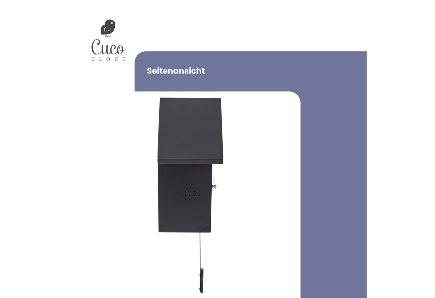 Cuco Clock Wanduhr Kuckucksuhr SCHWARZWALDHAUS, Pendeluhr Wanduhr, Moderne Schwarzwalduhr (25 x 28,5 x 12cm, Pendeluhr mit Nachtruhefunktion, Vogelgezwitscher) – Bild 3 von 5