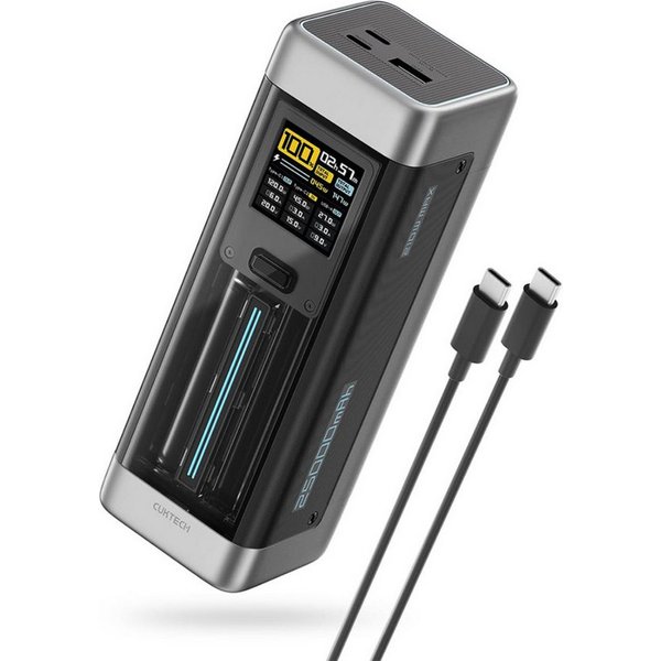 Cuktech CUK00P23GLBK Powerbank 25000 mAh (5, 9, 12, 15, 20 V), 210W Leistung mit 140W Schnellladen und TFT Display