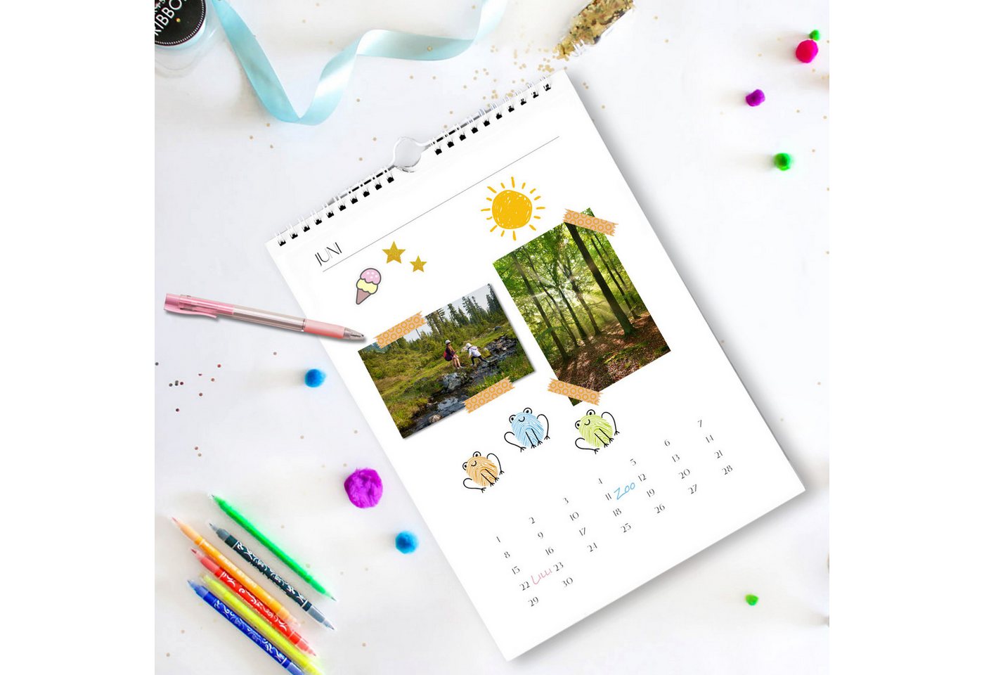 CUPCAKES & KISSES Bastelkalender Bastelkalender A3, Weiß, Jahresunabhängig – Bild 2 von 5