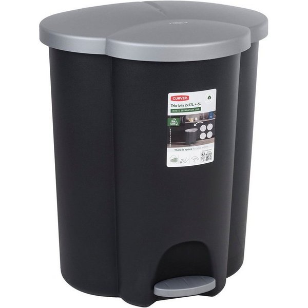 Curver Mülleimer 254540, Abfalleimer 40L Treteimer Müllsortierung