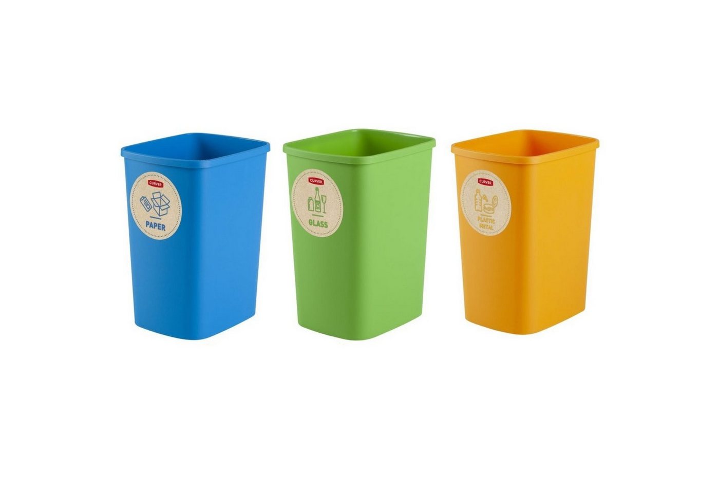 Curver Mülltrennsystem 249841, Eco Friendly 3er-Set Mülltrennungssystem 3x9L – Bild 2 von 3