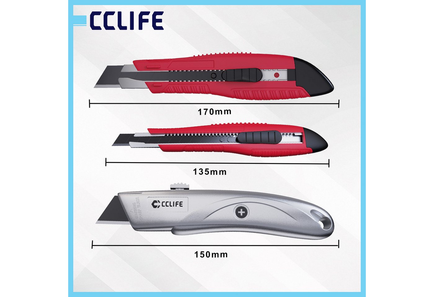 CCLIFE Cutter CCLIFE Profi Universalmesser und Cuttermesser Set, (6 St) – Bild 2 von 5