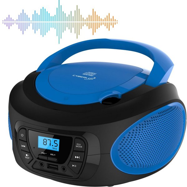 Cyberlux CL-610 tragbarer CD-Player (CD, Kinder CD Player tragbar, Boombox, Musikbox, FM Radio mit MP3 USB)