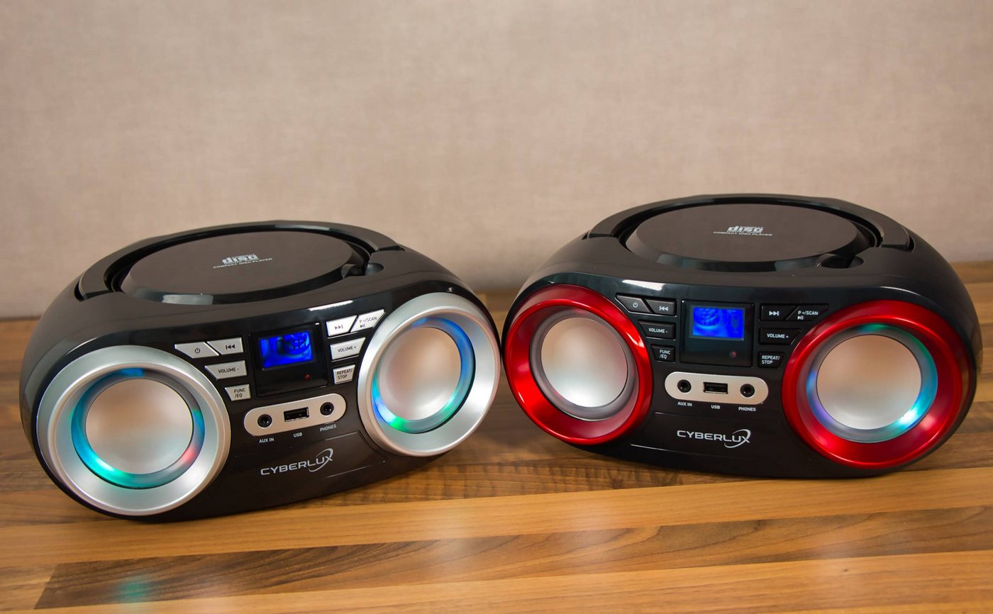 Cyberlux CL-800 tragbarer CD-Player (CD, tragbar,Boombox,LED-Disco-Beleuchtung,FM Radio mit MP3 USB) – Bild 5 von 5