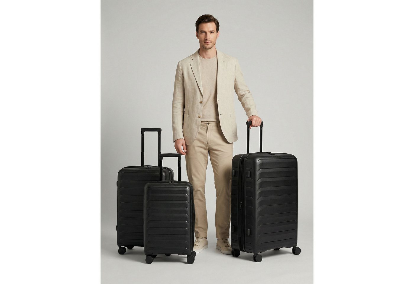 D&N Trolleyset Toronto, 4 Rollen, (3-teilig, 3 tlg), Polypropylen – Bild 2 von 5