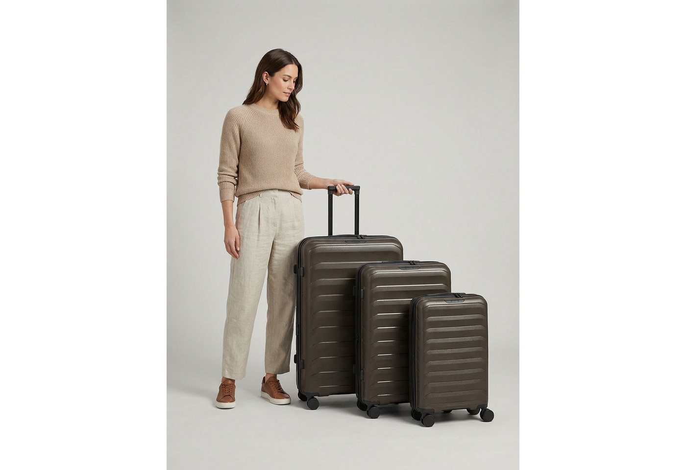 D&N Trolleyset Toronto, 4 Rollen, (3-teilig, 3 tlg), Polypropylen – Bild 3 von 5