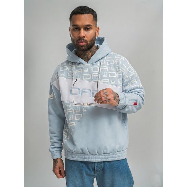 DADA Supreme Hoodie Oversize Schnitt mit Allover Logo und für Herren Baumwolle Normal Fit ohne Kragen Langarm Logo atmungsaktiv
