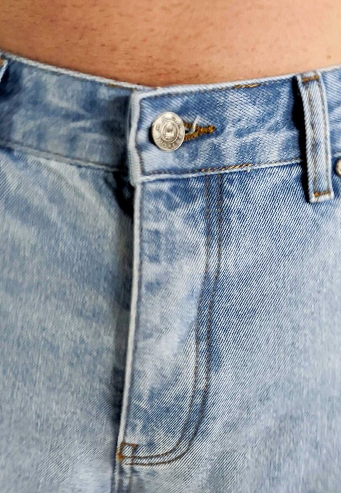 DADA Supreme Regular-fit-Jeans Bequem mit Logodruck Denim Minimal Baggy für Herren Baumwolle unifarben atmungsaktiv Knöpfe modisch-Style – Bild 4 von 5