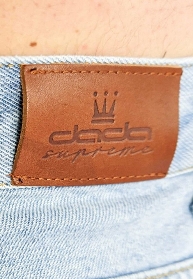 DADA Supreme Regular-fit-Jeans Bequem mit Logodruck Denim Minimal Baggy für Herren Baumwolle unifarben atmungsaktiv Knöpfe modisch-Style – Bild 5 von 5