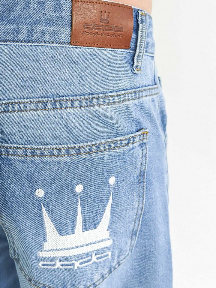 DADA Supreme Regular-fit-Jeans Supreme Pants mit Logo-Stitching Baggy für Herren Baumwolle unifarben windabweisend Reißverschluss casual-Style – Bild 4 von 5